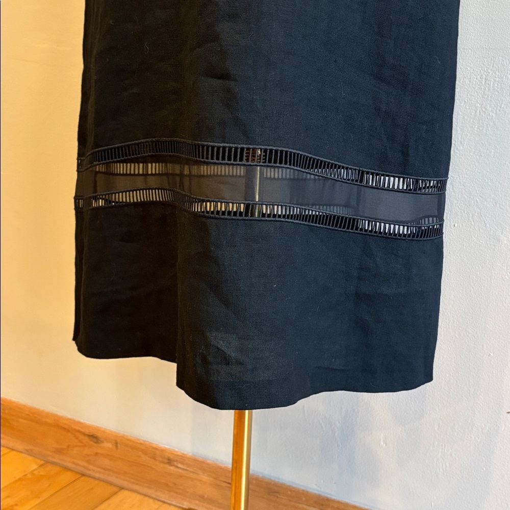 Ralph Lauren Collection Black Linen Maxi Skirt with Cutout Detail size 8 - Picture 4 of 14